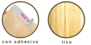 CABELLO NAT. ADHESIVO LISO COLOR 18-24 55/60cm 4uds