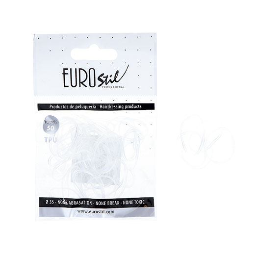 GOMA TRENCITA COLOR TRANSPARENTE 50 uds