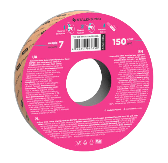 RECAMBIO BOBINA DONUT CINTA LIMA DESECHABLE PAPMAM CON FUNDA EXPERT grano 150 STALEKS