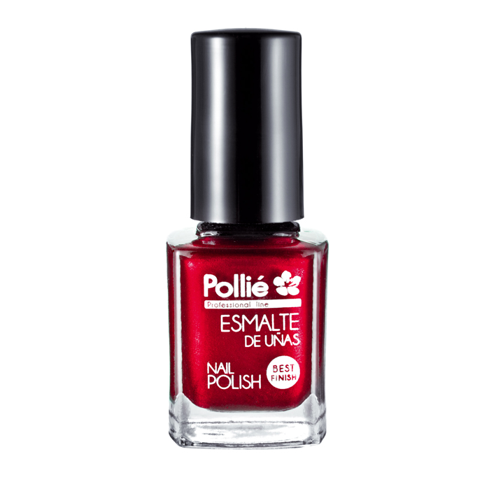 ESMALTE UÑAS ROJO METALIZADO 12ml POLLIE cx3